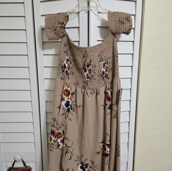 Boston Proper Of The Shoulder Smocked Maxi Dress - Picture 1 of 9